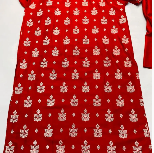 2 Pcs Women's Stitched Linen Block Printed Suit